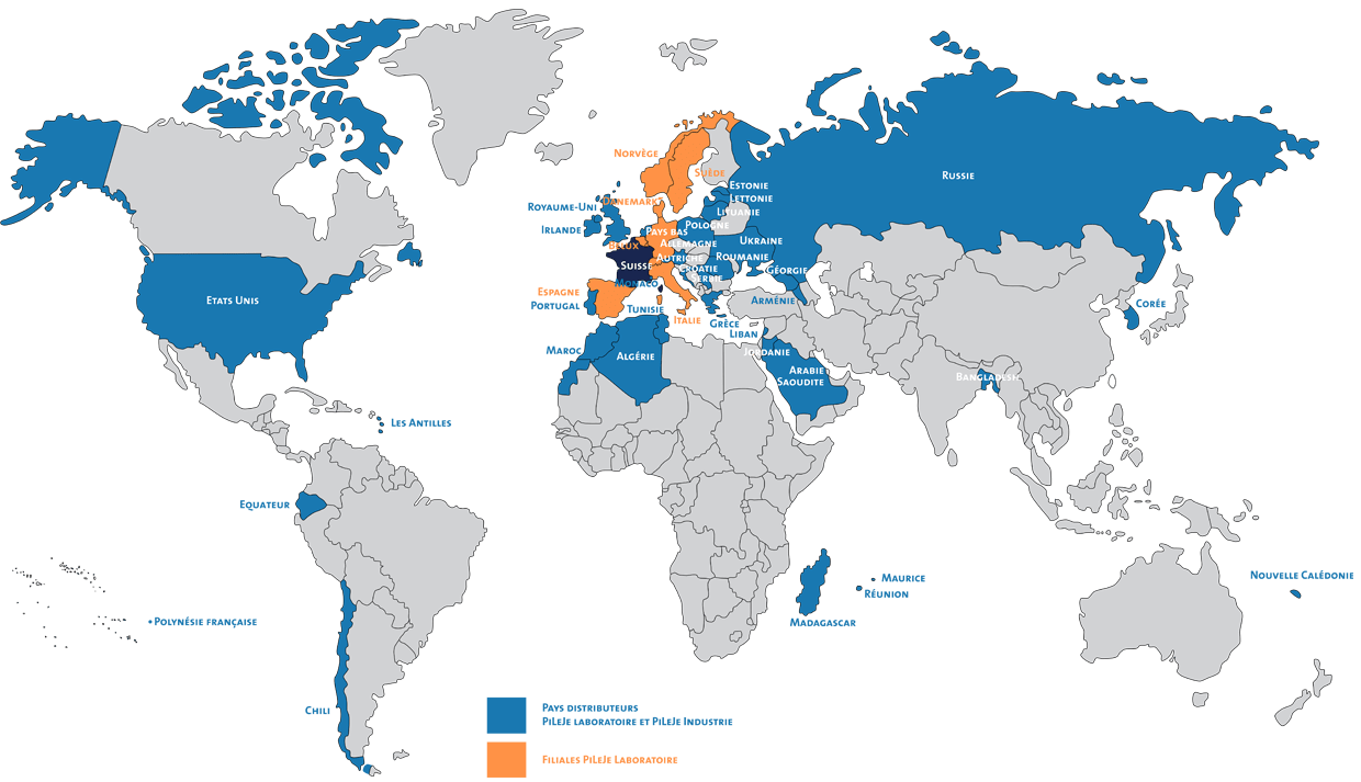 Pileje à l'international Carte FR
