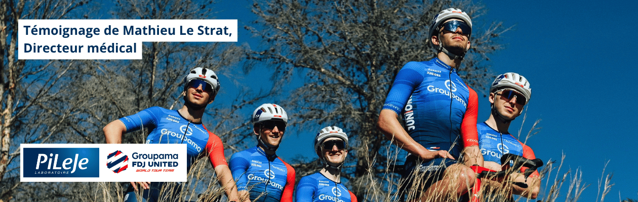 bannière de la vidéo du témoignage du directeur médical de l'équipe Groupama FDJ United